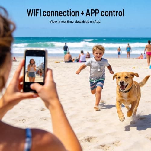 4K Body Camera with WiFi, POV Action Cam for Motorcycling Skiing Cycling Vlogging Sports, Magnetic Wearable Thumb Camera for Hands-Free Recording, Waterproof Portable Video Recorder, 64GB Card, White - Thumbnail 6