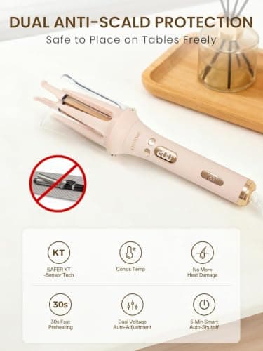 KTIVHMIC 3-in-1 Automatic Curling Iron,Rotating Curler&Straightener Brush - Thumbnail 5