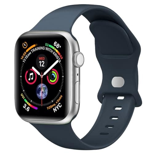 Sport Band Compatible with Apple Watch Bands 40mm 38mm 41mm 42mm 44mm 45mm 49mm for Women Men,Soft Silicone Waterproof Replacement Strap for Apple Watch Series 11 10 9 8 7 6 5 4 Ultra 3 2 1 SE - Image 1