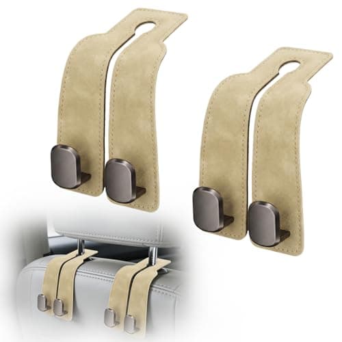 Flimjibg Car Seat Headrest Storage Hooks - 2 Pack Dual Hangers Design Organization Accessories, Car Interior Gadgets to Add Extra Holder and Hook for Purses,Bags,Coat and Handbag - Image 1