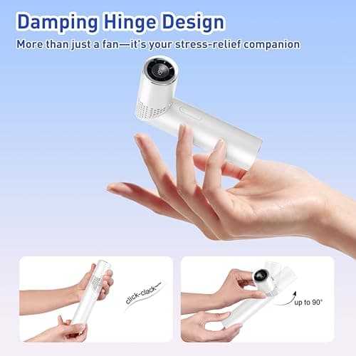 Portable Handheld Fan - Rotatable Mini Fan, High Speed Wind Cooling, 199 Speeds Stepless Control, Digital Display, 3-in-1 Rechargeable Personal Fan for Travel, Outdoor, Easter Gifts for Women Men - Thumbnail 4