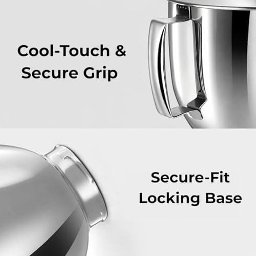 5 Quart Stainless Steel Mixer Bowl Compatible with 4.5-Quart & 5 Quart KITCHENAID TILT-HEAD STAND MIXERS,【Durable Dual-sided Sliding Mat Included】 - Thumbnail 3