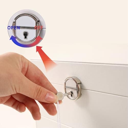 BOOVO Earring Jewelry Box For Women Girl Stud Organizer, 4 Layers Girl Jewelry Organizer Box With Lock Earring Holder Organizer Necklace Ring Jewelry Organizer Box For Girls (White, 4 layer) - Thumbnail 4