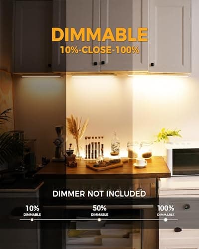 Snyloe 4 Pack 24" Hardwired Under Cabinet Lighting for Kitchen, 18W 1200LM, 3 Color Temperatures (3000K/4000K/5000K), Quick Install Under Counters Light for Cabinets, Workspaces, YT-4201B-24-4 - Thumbnail 3