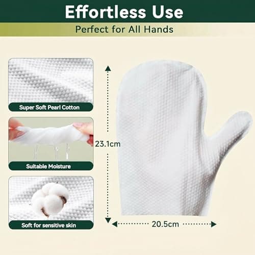 OzBreeze Pet Glove Wipes for Dogs & Cats, Hypoallergenic No Rinse Cleaning Grooming Gloves, Extra Thick Coconut Oil Infused Fur Nourishing & Deodorizing Wipes, 20PCS - Thumbnail 3
