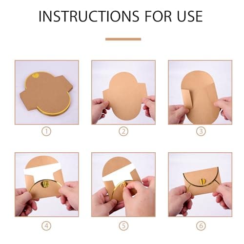 30 Pcs Mini Envelopes With Gold Heart Shaped Clasp, Mini Envelopes With Blank Cards For Wedding Birthday Greeting Cards Graduation（4.13 x 2.76 inch） - Thumbnail 6