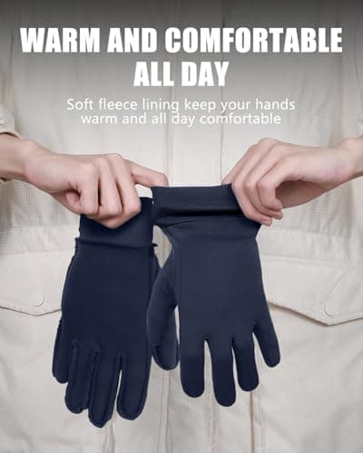 Aegend Lightweight Winter Gloves for Men Women, Warm Running Gloves Touchscreen Thermal Glove Liners for Cold Weather Driving, Cycling & Hiking, Non-Slip, Elastic Cuff, Stretchy, Durable - Thumbnail 6