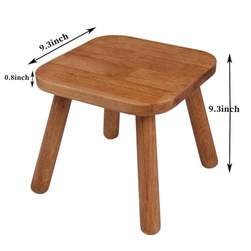 zaowofires Solid Wood Step Stool，Wooden Plant Stool, Wood Plant Stand, Round Footstool, Removable Portable, Small Short Shoe Changing Stool (Walnut, 9.3inch) - Thumbnail 3