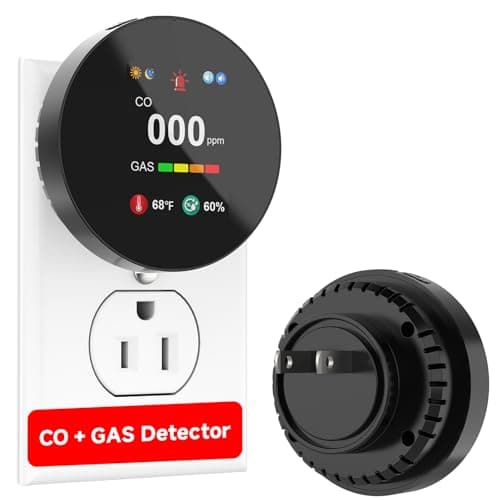 CHZHVAN LPG/Natural Gas/Charcoal Leak Detector, Plug-in Monitor, Methane and Propane Butane, Sound Alarm and LED Digital Display for Kitchen, Mobile Home, Garage - Image 1