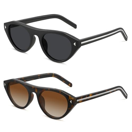 MEETSUN Trendy Cat Eye Sunglasses for Women Retro Oval Vintage Narrow Frame UV400 Protection for Driving Travel Outdoor - Image 1