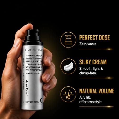 ApexFlow Hair Styling Cream for Straight, Wavy Curly Hair, 1.05 oz – Volumizing Root Lift, Matte Finish, Flyaway Control, Lightweight Flexible Hold - Thumbnail 2