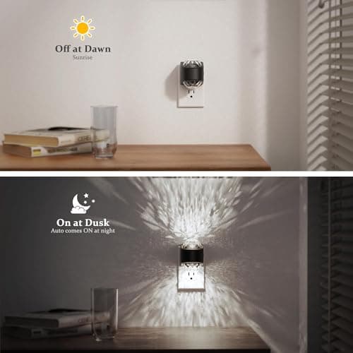 JandCase Night Lights Plug into Wall, Star Projector Night Light with 5000K Daily White, Automatic Galaxy Nightlight Plug in with Light Sensor for Bathroom Hallway Room Decor - Thumbnail 3