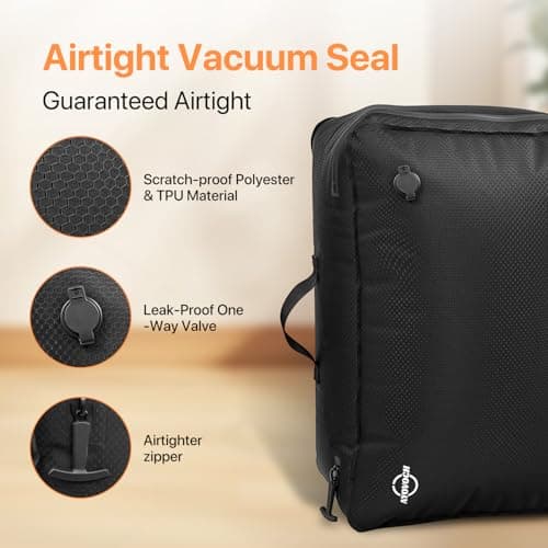 Vacuum Storage Bags with Wireless Pump 70L, 24in Vacuum Bags for Travel Reusable, IP68 Waterproof, Fits 20/24/28in Suitcase, Backpack, Home Storage (2PC + Pump) - Thumbnail 5