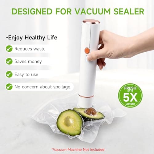 Vixino Vacuum Sealer Bags for Food, 30 Reusable BPA-Free Food Storage Bags for Sous Vide, Freezer, Microwave, Works with Handheld Vacuum Sealer and Vacuum Sealer Machine with External Vacuum Systems - Thumbnail 3