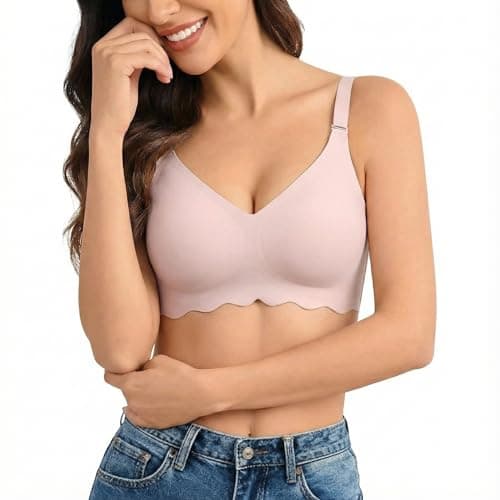 Avidlove Full Coverage Bras for Women Wireless Lift Brassiere Padded Push Up Bra Dark Dusty Rose M