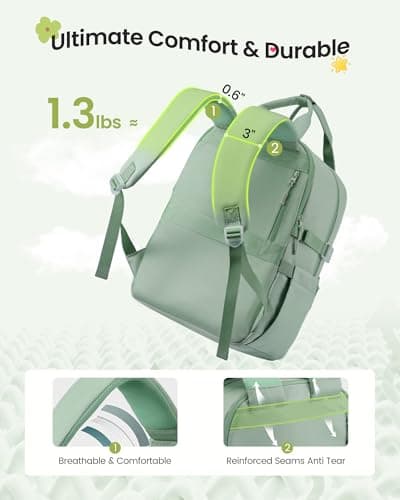 LOVEVOOK School Backpacks for Teen Girls Fits 15.6" Laptop, Lightweight Middle High School Bookbag with Large Bottle Holder for Kids, 30L Cute College Backpacks for Students Back to Schools,Pink - Thumbnail 5