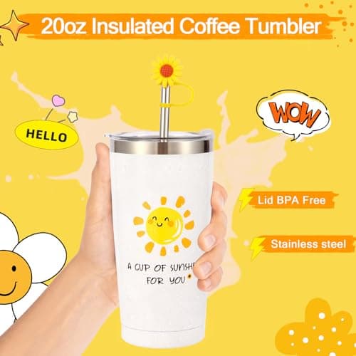 10Pcs Sunshine Gift for Women - Unique Care Package with Sunflower Gifts, Friendship Box of Sunshine for Mom Sister Wife, Get Well Soon & Birthday Present, Self Care Basket for Women Recovery - Thumbnail 4