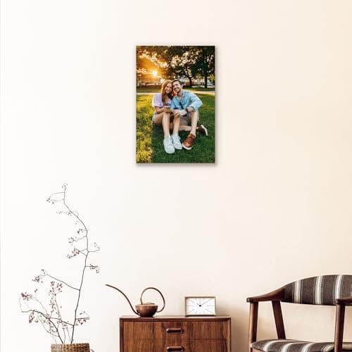 Personalized Canvas Wall Art (Framed 8“X 12”) Custom Canvas Prints with Your Photos Wall Art for Living Room,Bedroom,Couple Photo Prints for Christmas Gifts - Thumbnail 4