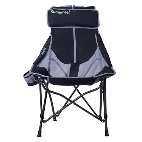 SUNNYFEEL High Back Camping Chair for Adults, Lightweight Camping Chair Support 250 lbs Heavy Duty, Compact Folding Chair Design, Portable & Collapsible Camping Chairs for Outdoor, Camp, Beach, Picnic