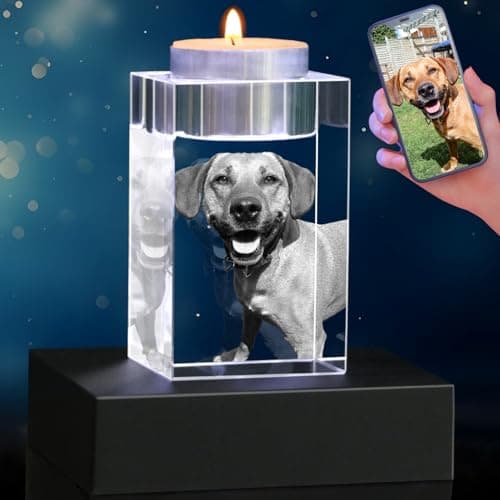 Personalized Pet Memorial Gifts for Loss of Dog,3D Crystal Photo,Dog Memorial Gifts,Personalized Photo Gift,Customized 3D Engraved Crystal Keepsake - Image 1