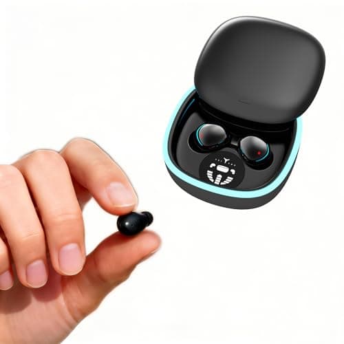 Xmenha Low Profile Tiny Discreet Hidden Earbuds for Work Sleep Small Mini Invisible Earbuds Wireless Bluetooth for Small Ears Sleeping Invisible Ear Buds Headphones Black - Image 1