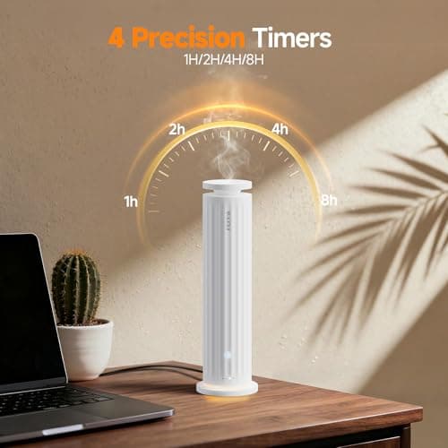 FEPPO Waterless Diffuser – Diffuser for Home, Hotel, Office | Essential Oil Diffuser Starter Kit with 5×20mL Hotel Scent Oils, 6 Scent Levels, 4 Timer Modes, Quiet Diffuser, 1000+ Sq Ft - Thumbnail 5