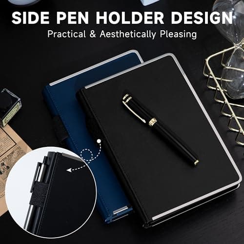 MINICAGIE Journal Notebook for Men Women Gifts Hardcover Leather Mens Journals for Writing 288 Pages 100 Gsm Paper Thick Journaling Notebooks for Work Diary, 5.7x8.3 In, Black - Thumbnail 5