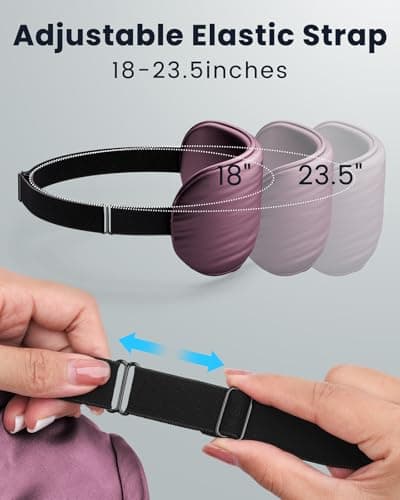 Eye Mask - Sleep Mask for Women & Men, Eye Relief, Improved Sleep, Washable and Travel (Purple & Black) - Thumbnail 4