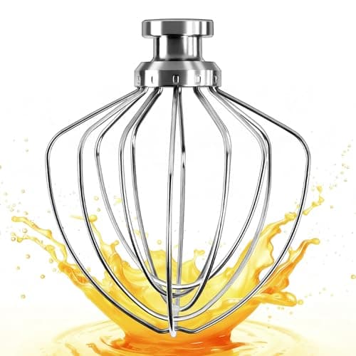 100% Stainless Steel Wire Whip for KitchenAid Stand Mixer, Dishwasher Safe 6-Wire Whisk Attachment Replacement for 4.5-5 QT Tilt-Head Mixers (K45WW), No Black Residue & Anti-Rust - Image 1