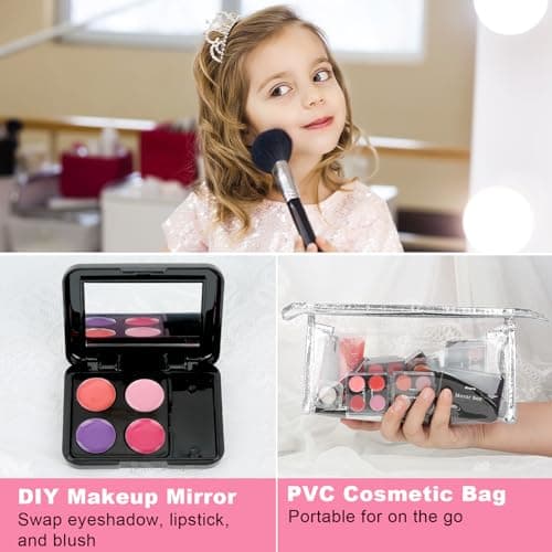 Anpro All-In-One Makeup Kit for Girls 10-12 with Case, Pro Teen Makeup Set, Tween Makeup Kit for Teens Women, Full Make Up Starter Kit with Brushes, Lipstick, Eye Shadow, Palette, Blush, Glitter Gel - Thumbnail 6