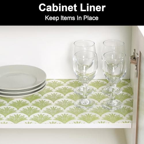 Cooyes Shelf Liners for Kitchen Cabinets, Refrigerator Liners Waterproof & Oil-Proof Kitchen Cupboard Liner Drawer Mats EVA Material Non Adhesive Fridge Liner for Shelves（17.5" W x 78.7" L） - Thumbnail 2