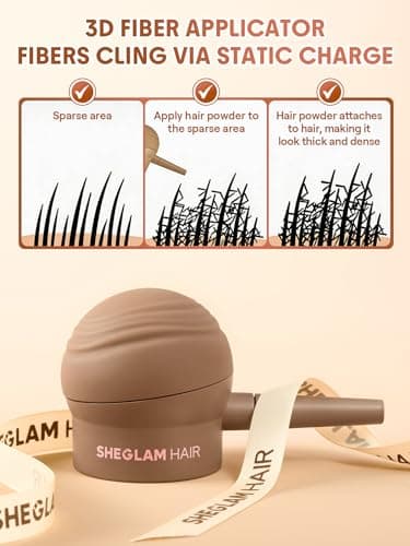 SHEGLAM Hair Building Fibers Precision Applicator, Spray Pump Nozzle for Hair Fiber Bottle, Even Spraying & Precise Dosage Control, Easy to Use, Reduce Mess for Sparse Hair Areas - Thumbnail 3