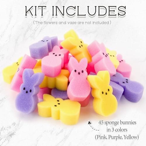 ORIENTAL CHERRY Easter Decorations - Easter Peeps Bunnies Vase Filler Set, Spring Decor Home Indoor Decoration Centerpieces for Tables - Thumbnail 2