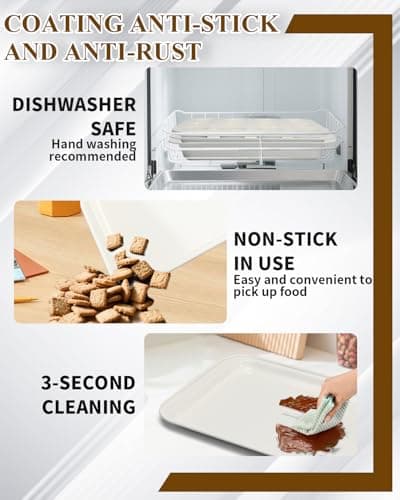 Ymiton Nonstick Baking Pans Set, 19 PCS Stackable Bakeware Sets, Oven Pan Set Includes Baking Tray, Cookie Sheet, Cake Pans, Loaf Pan, Muffin Pan, Silicone Cups - Thumbnail 5