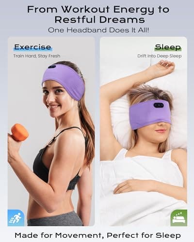 MUSICOZY Sleep Headphones Bamboo Cotton Headband, Wireless Bluetooth 5.4 Headphones for Sleeping Side Sleepers, Sleeping Headband for Men & Women, Ideal Gift for Travel, Workout, Yoga - Thumbnail 5