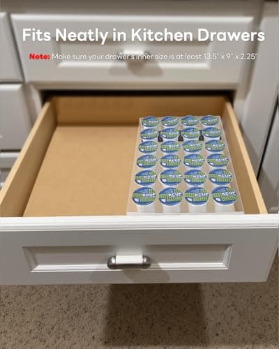 Magnetic K Cup Holder for Refrigerator, 24 K-Cup Acrylic Coffee Pod Holder with Magnets, Pod Organizer Storage for Home/Office, Coffee Station Organizer for Fridge, Drawer, 13.5"x9"x2.25" - Thumbnail 6