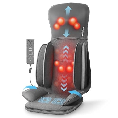 THERAZZAGGE Shiatsu Neck Back Massager with Heat, Massage Chair Full Body with Compression, Chair Massage Pad with Vibration, Seat Massager for Home, Office Chair Use - Image 1