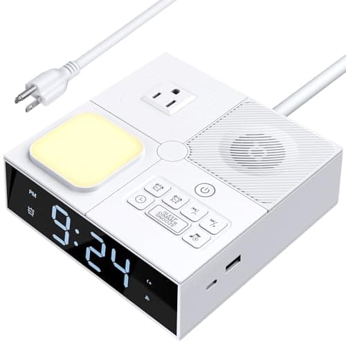 White Noise Sound Machine with Dual Alarm Clock - Soft Night Light 41 Non Looping Sounds USB Port Charger 3 Timers Memory Function 31 Adjustable Volume Sleep Sound Machine for Adult & Home Bedroom - Image 1