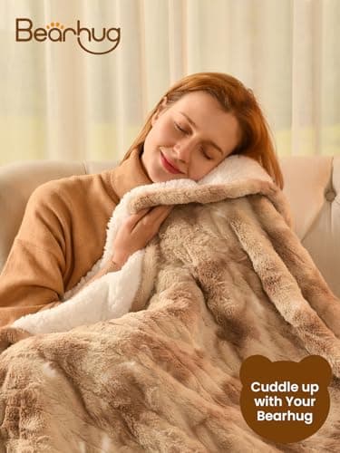 Bearhug Electric Blanket Queen Size 84" x 90", Dual Controller Heated Blanket, Faux Fur & Sherpa, 10-Heat Levels & 1-12H Auto Off, Over-Heat Protect, ETL, Machine Washable - Thumbnail 5