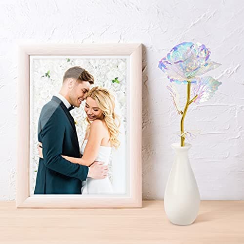 Mothers Day Mom Gifts for Women Grandma, Birthday Gifts for Women Girlfriend, Galaxy Rose Forever Flowers with Vase Base Eternal Crystal Roses Valentine Gifts for Grandma Wife Sister Daughter - Thumbnail 4