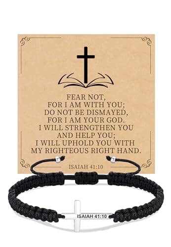 Sistble Confirmation Gifts for Teen, Cross Bracelet Christian Easter Gift Catholic Baptism Easter Basket Stuffers Inspirational Gifts for Women Handmade Braided Jewelry - Image 1