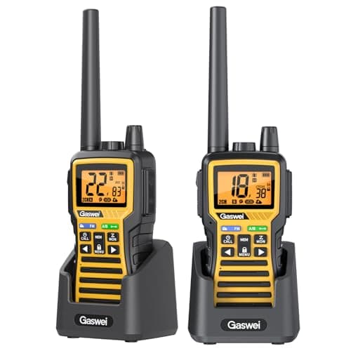 Gaswei GU1 Long Range Walkie Talkies, 2 Way Radio Walkie Talkie with Flashlingts, 60 Channels & 121 Privacy Codes, NOAA Weather Alert, VOX, FM Radio, SOS for Job Site, Hiking, Camping (Yellow) - Image 1