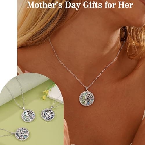 Btysun Mom Gifts, Gifts for Mom Tree of Life Necklace for Women Mama Necklace with Family Tree Pendant Anniversary Christmas Jewelry Stocking Stuffers for Moms - Thumbnail 4