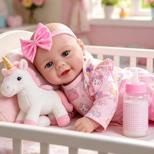 Milidool Baby Doll Girl, 17 inch Realistic Soft Body Reborn Baby Doll Real Life Cute Baby with Accessories for 3+ Year Old Gifts - Thumbnail 2