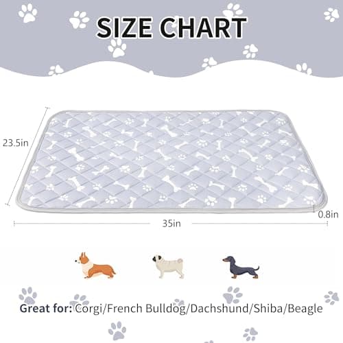 NACOCO Dog Cooling Mat with Non-Slip & Internal Waterproof Leakproof Design, Extra Thick, Machine Washable for Medium and Large Dogs for Crates, Beds, Sofas, Cars (36'' x 23'' Large, Grey Bone) - Thumbnail 5