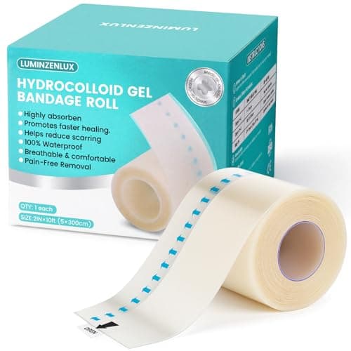 Hydrocolloid Roll for Wound Care - Medical Grade Self-Adhesive Gel Bandages, Ultra Absorbent & Waterproof Bandage, DIY Cut-to-Size First Aid Supply (2in×10ft)