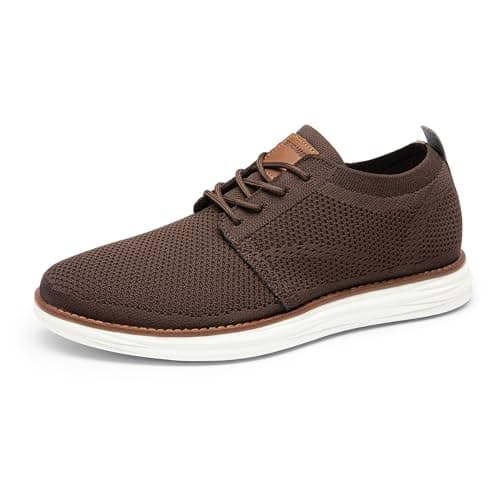 Bruno Marc Men's KnitFlex Breeze Mesh Oxford Sneakers - Breathable Business Casual Shoes Lightweight & Comfortable Walking Shoes for Men, Size 9.5,Brown,GRAND-01 - Image 1
