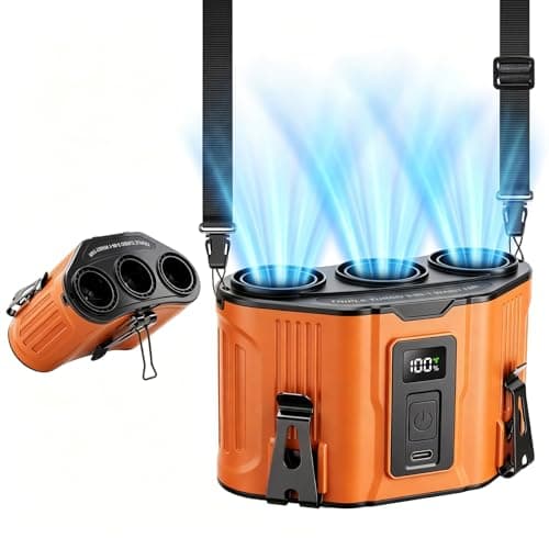 HRTISNW Portable Waist Fan, 12000mAh Rechargeable 3-Turbo Belt Fan