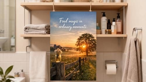 Find Magic in Ordinary Moments Metal Tin Sign Inspirational Nature Quote Wall Decor 8x12 Inch Iron Art Plaque Sunset Field Farmhouse Rustic Motivational - Thumbnail 3