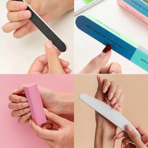 TONOKAILS Nail Care Tool Kit, 14 Pcs Nail File Set Buffer Block Sponge Polished, Cuticle Nipper and Pusher for Dead Skin Nail Brush Nail Tools Nail Trimming Manicure Tools - Thumbnail 4